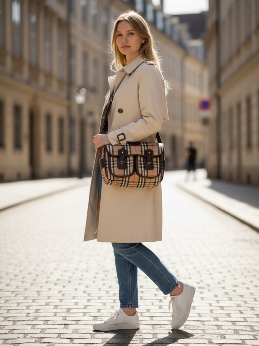 Burberry Vintage Haymarket Check Crossbody Bag 👜 Canvas & Leather | Nova Check - Picture 2 of 15